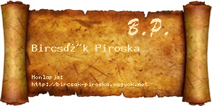 Bircsák Piroska névjegykártya